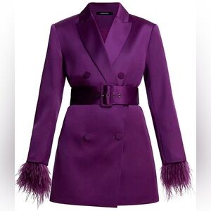 NWT BCBGMAXAZRIA Blossom Belted Blazer Dress In Purple